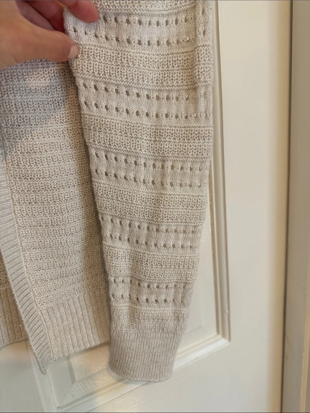 Girls children’s place Cream Open-Front Knit Cardigan Sweater size 7/8
